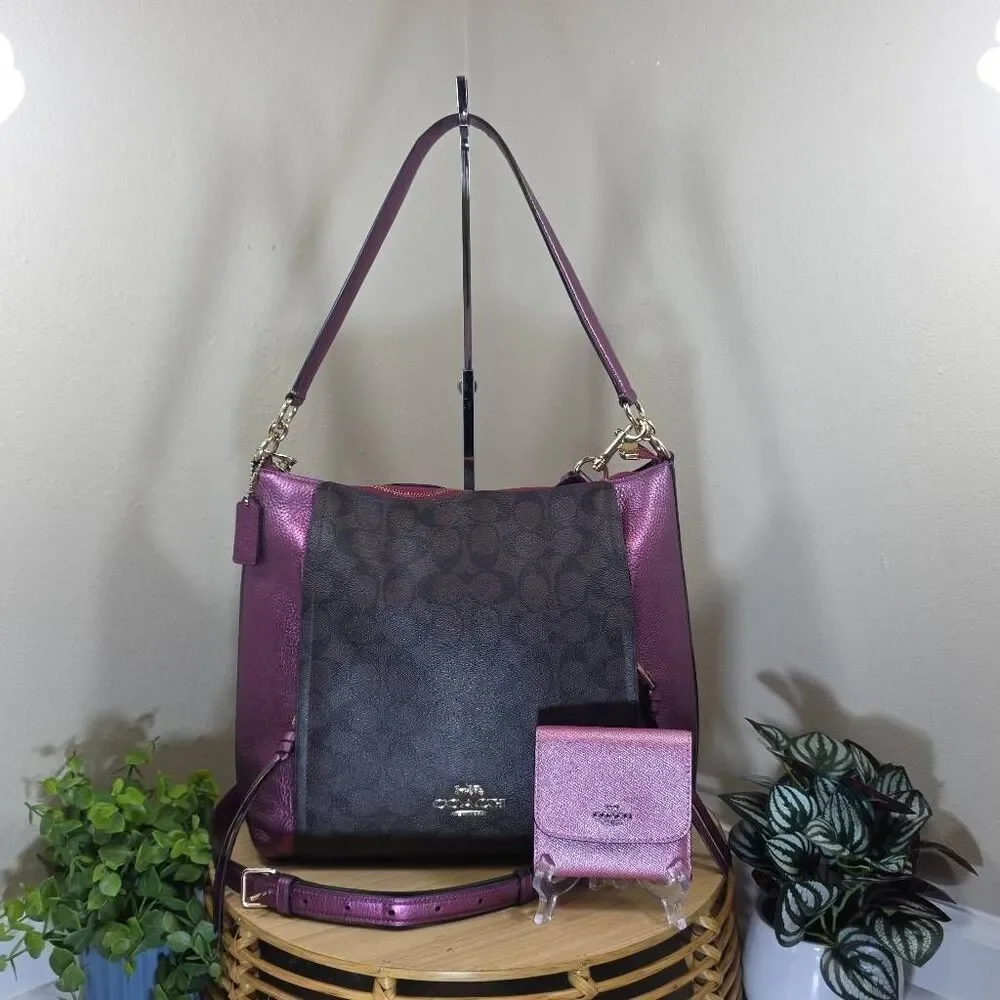 Coach Marlon Hobo in Signature Canvas and Wallet